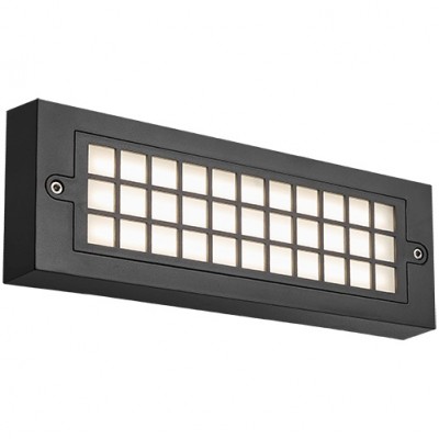Φωτιστικό Επίτοιχο LED 6W 230V 3000K Θερμό Φως Polycarbonate Μαύρο IP65 7806